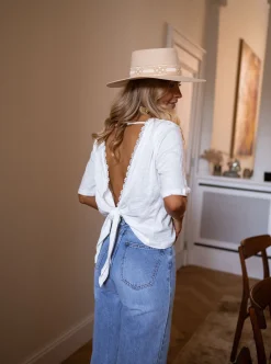 Tops & T-shirts-EASY-CLOTHES T-shirt Nola - blancEasy Clothes Blanc