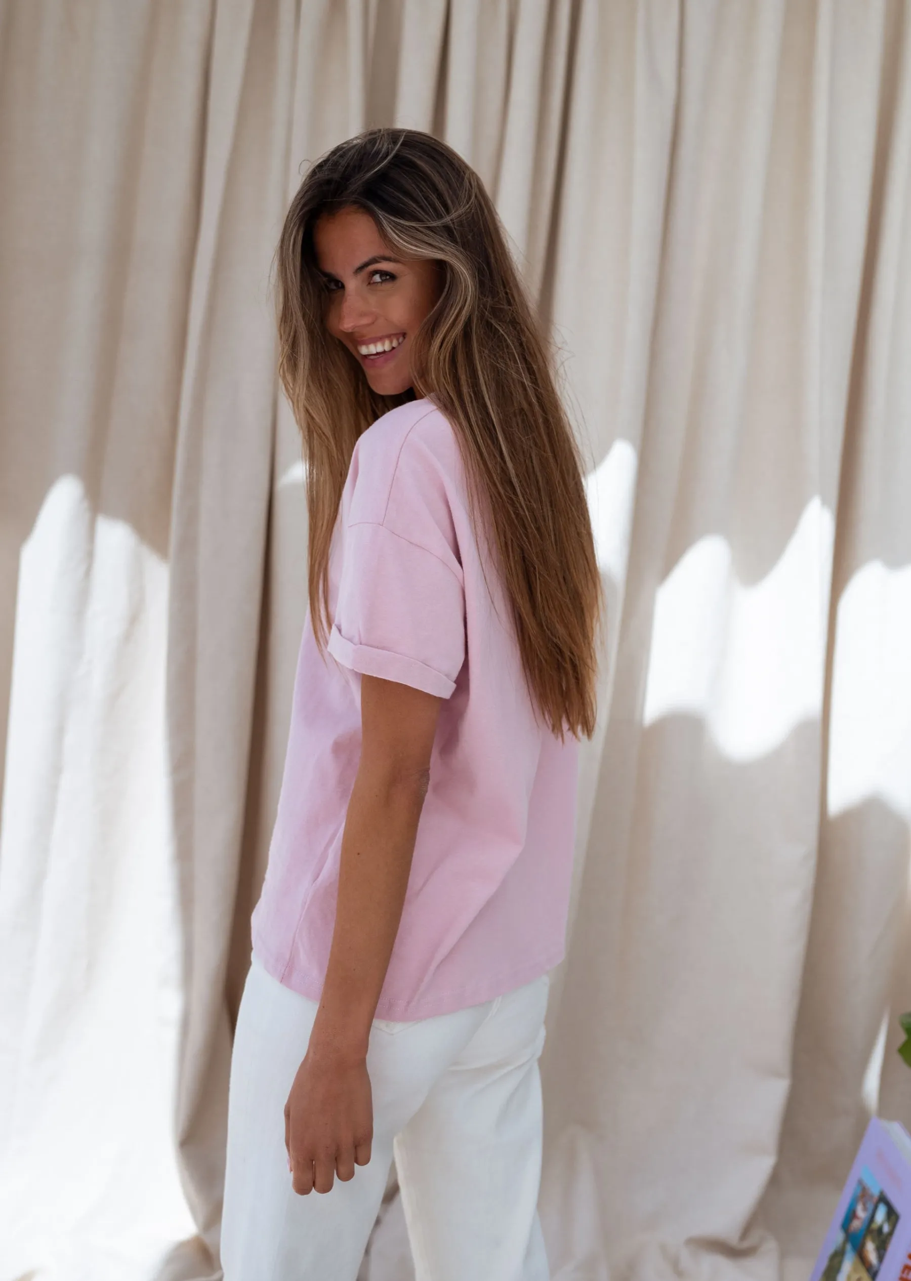 Tops & T-shirts-EASY-CLOTHES T-shirt Robby - roseEasy Clothes Rose