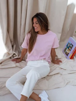 Tops & T-shirts-EASY-CLOTHES T-shirt Robby - roseEasy Clothes Rose