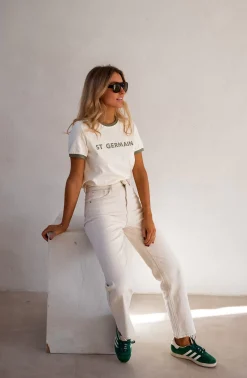 Tops & T-shirts-EASY-CLOTHES T-shirt Saint Germain - Beige & KakiEasy Clothes Beige et kaki
